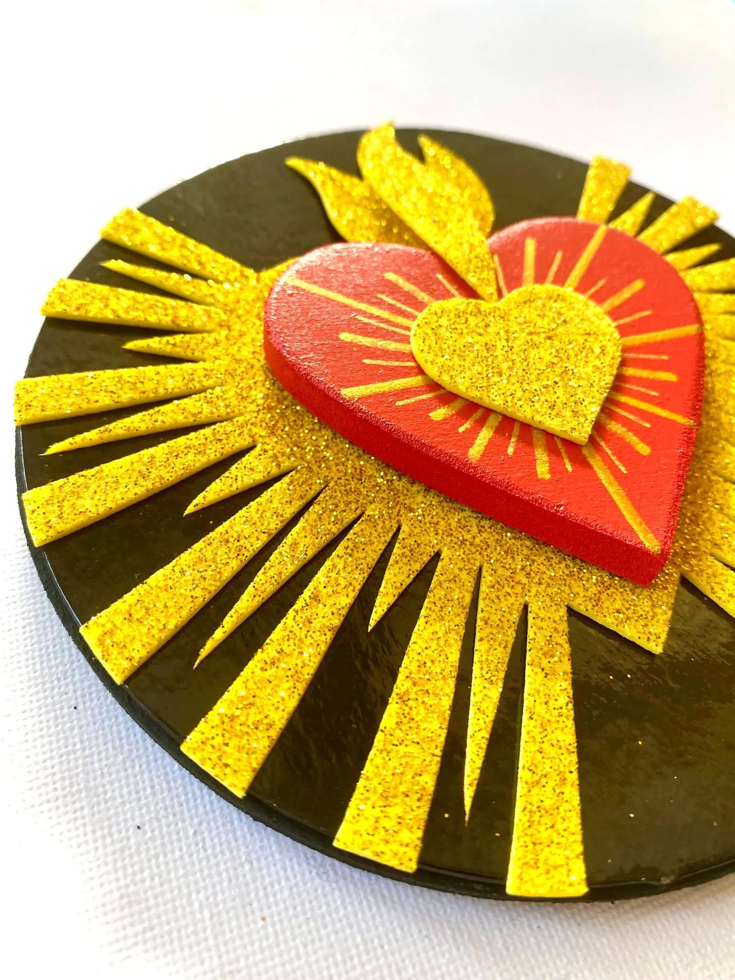 Coeur à message soleil